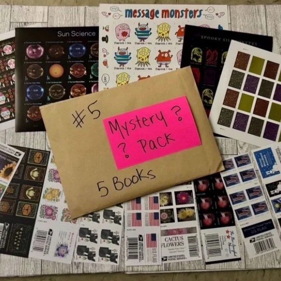 100 MYSTERY forever Stamps (5 books/sheets)