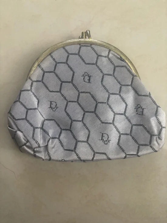 Christian Dior vintage Silver Monogram Coin Purse