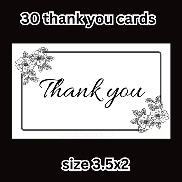 30 thank you for your order cards size 3.5x 2