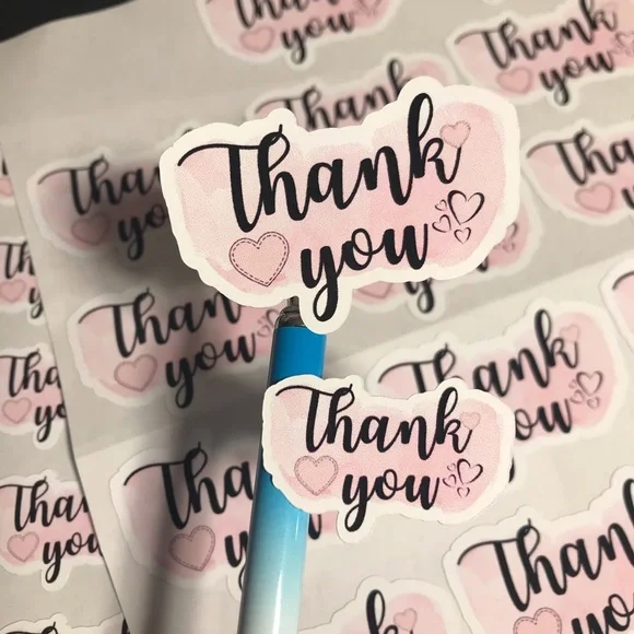 54 thank you valentines heart link stickers 2 sheets