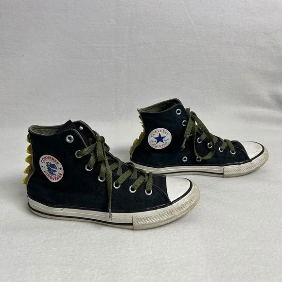 Dinosaur Prehistoric Converse Kids Size 3 Black Chuck‎ Taylor Dinoverse High Top