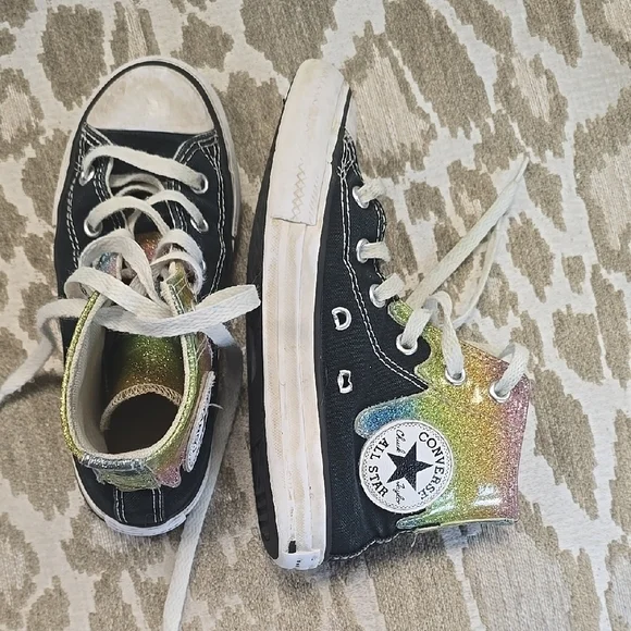 Converse Black High-Top Sneakers with Rubber Toe Cap