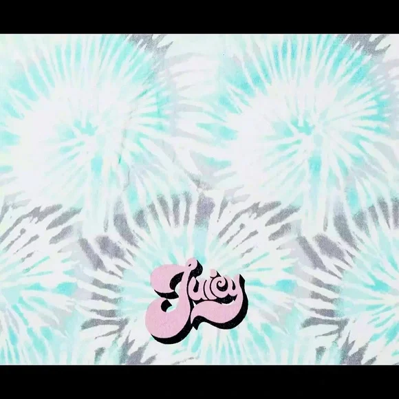 🎉HP🎉NEW Juicy Couture Logo Tie Dye Aqua/Gray 100% Cotton Towel 🌊☀️
