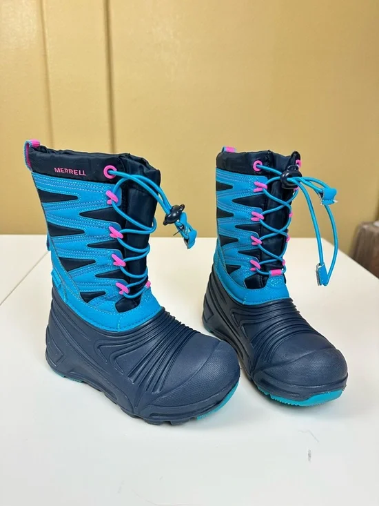 Merrell Girls Snow Boots Snow Quest Lite 3.0 Jr Waterproof Blue 12 Insulated