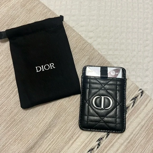 Dior 2024 Novelty Card Case Mirror + Mini Drawstring Pouch