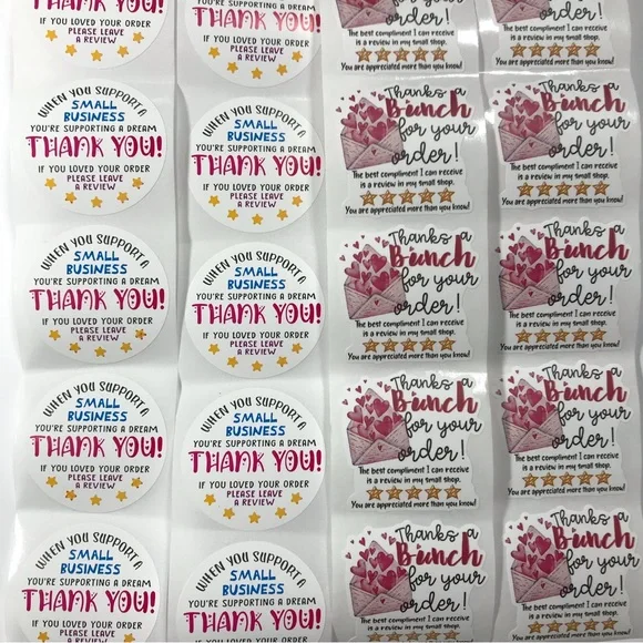 200 thank you please leave a review stickers 1.5”
