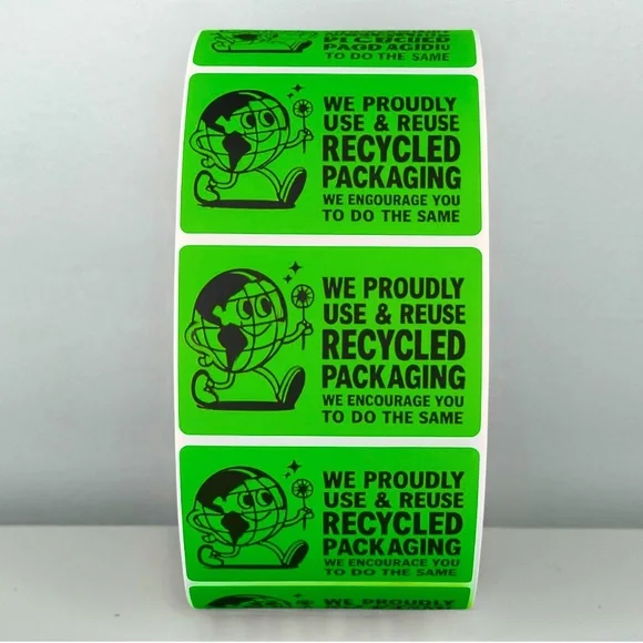 Recycled Packaging Stickers – Eco Friendly Labels for Shipping and Orders