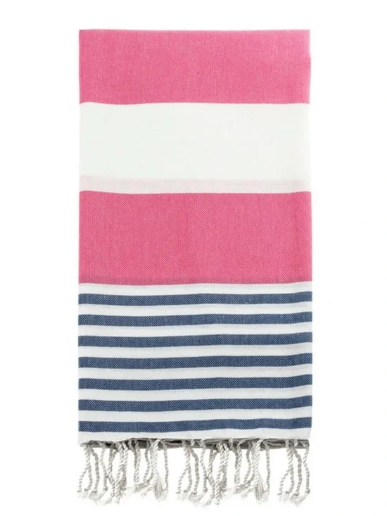Brand New Swan Comfort 100% Pink Blue Cotton Pestemal Turkish Bath & Beach Towel