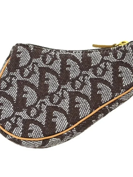 Christian Dior Trotter Saddle Coin Purse Wallet Mini Pouch Bag TR0012 NQ03527