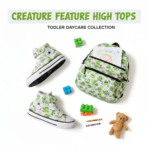 Converse Creature Feature High Tops Toddler Size 5 Canvas