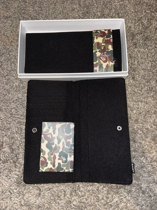 Black Bifold Wallet with Camouflage Accent