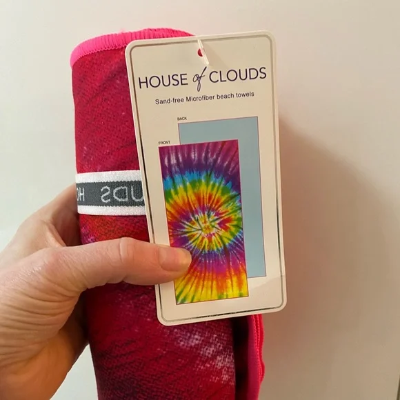 NWT House of Clouds Beach Towel Sand Free Microfiber 63” x 31”