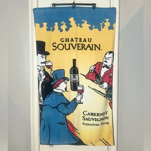 Vintage Rare Hilasal Chateau Souverain Cabernet Sauvignon Beach Towel