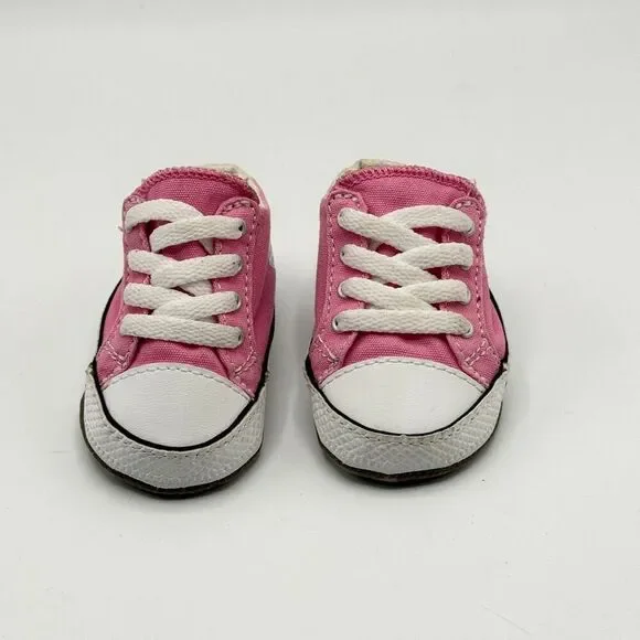 Converse All Star Pink Aplix Crib Shoes - US infant size 1