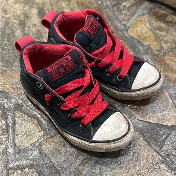 Converse Kids Black and Red Sneakers
