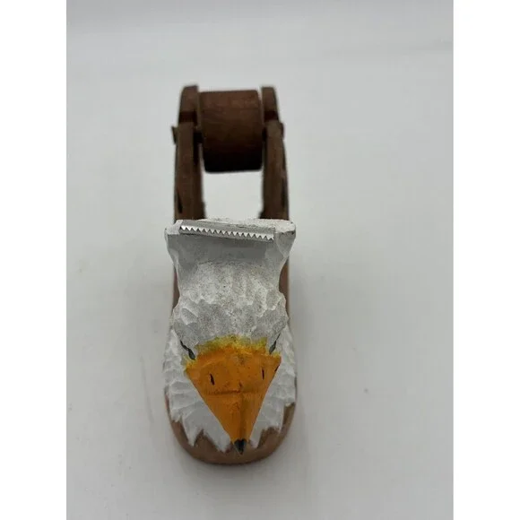 eagle head shape Tape Dispenser desk top wood carving