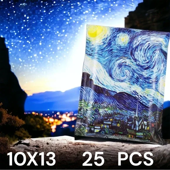 25 10X13 Poly Mailers Starry Night Flat Mailers PRICE IS FIRM