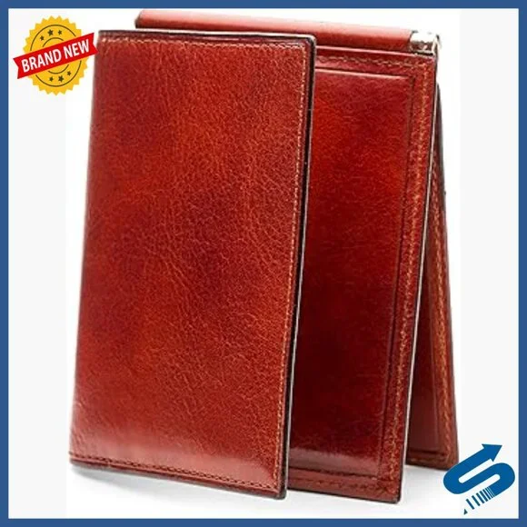 Leather Money Clip Wallet with Card Case Pocket for Men