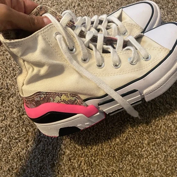Converse Kids Sneakers - White and Pink