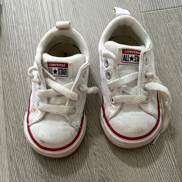 Converse Kids All Star White Red Sneakers
