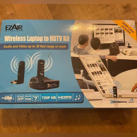 EzAir wireless laptop to HDTV kit. Never used. In box.