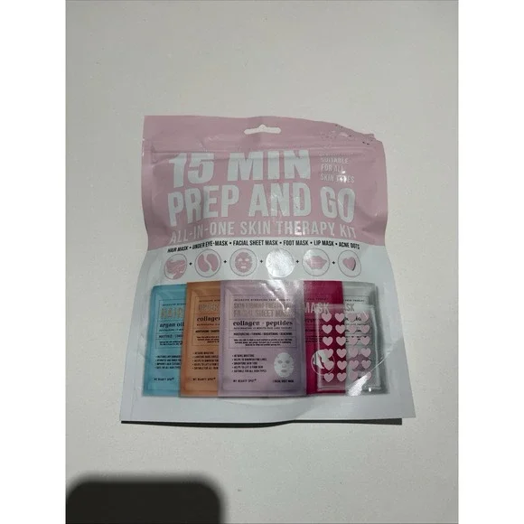 15 Min‎ Prep and Go All In One Skin Therapy Kit Mask Hair Eye Face Foot Acne