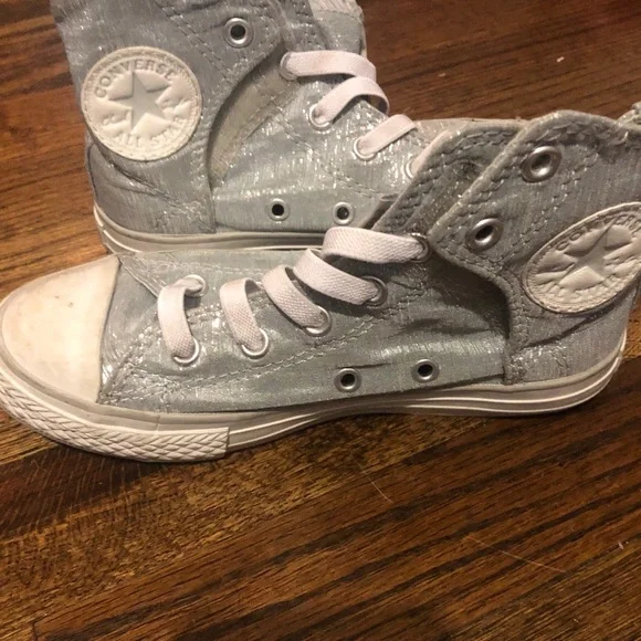 Silver 13 chuck taylor converse high tops