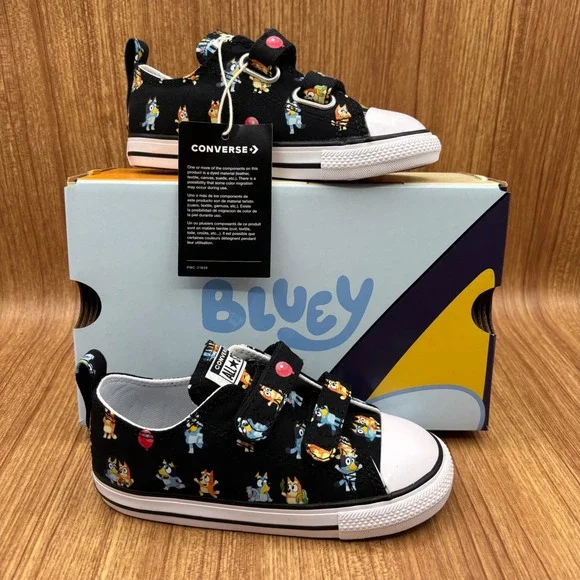 Converse Disney Bluey Chuck Taylor All Star 2V OX Infant 10 Black Multi NEW