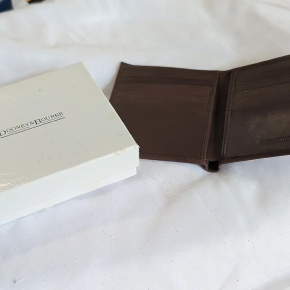 Dooney & Bourke Dark Brown Leather Bifold Card Holder