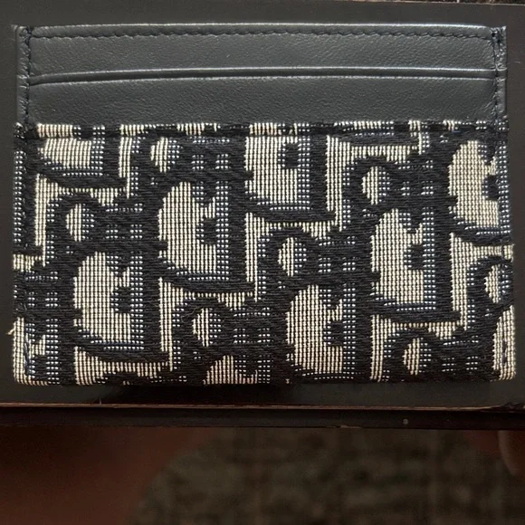 Dior Black and Cream Card Holder