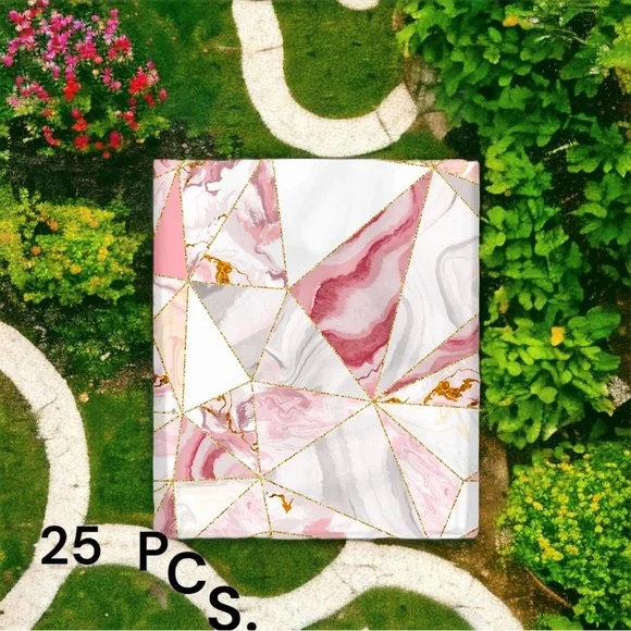 25 10X13 Poly Mailers, Pink Marble, Shipping Envelopes, PRICE IS FIRM