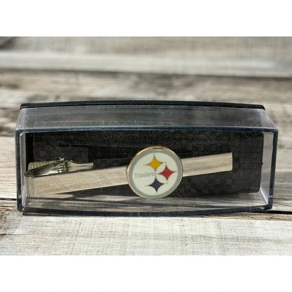 NFL Pittsburgh Steelers Tie Clip Silver Steelers Logo