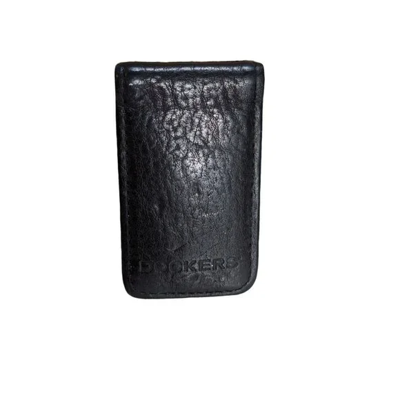 Dockers Genuine Leather Magnetic Money Clip Black Color