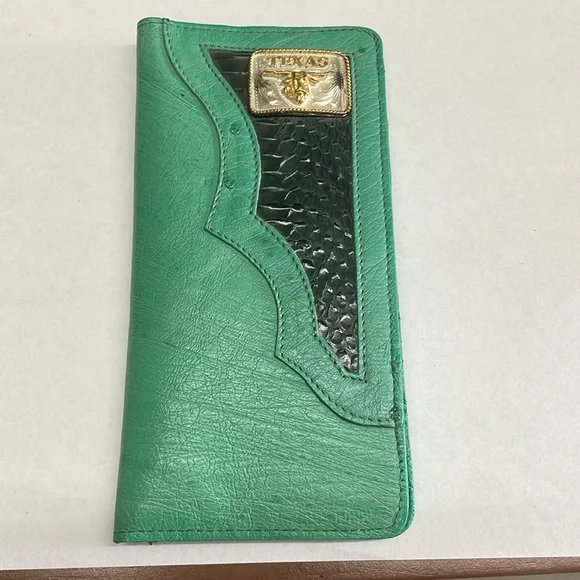 Mens Texas Wallet Combination of Green and Black