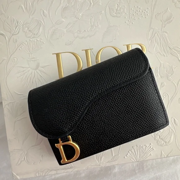 Dior Black Textured Leather Wallet