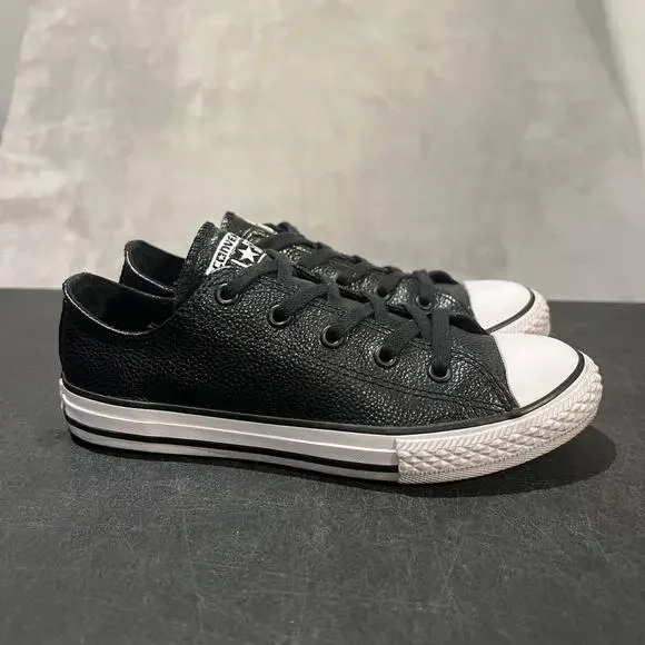 Converse Shoes Youth Size 3Y Black Chuck Taylor All Star Low Leather 353349C