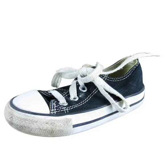 Converse Boys Sneaker‎ Low Top Sz T 6 Medium Black Fabric Lace Up