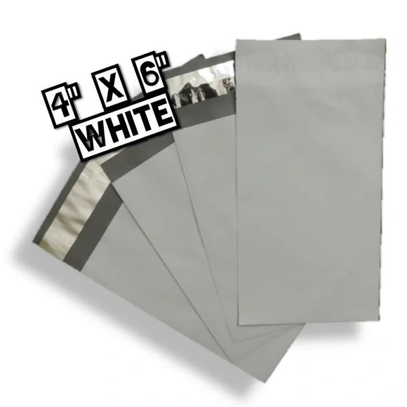 100 White Poly Mailers 4x6