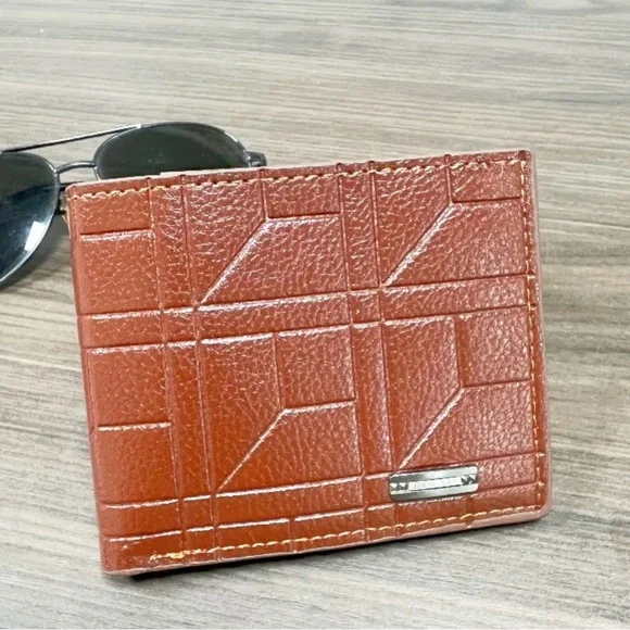 💗. #5044. Men's Brown Patterned Leather Bifold Wallet