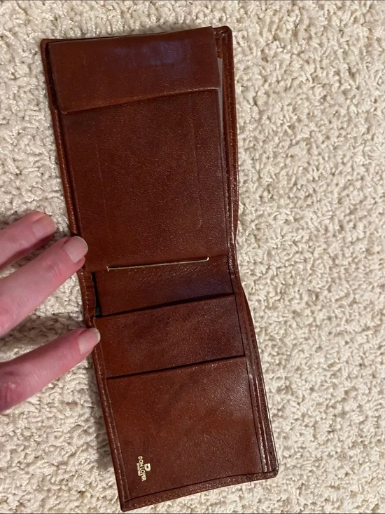 Vintage Don Loper Classic Brown Leather Men's Bifold Wallet