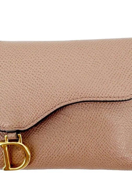 Christian Dior Saddle Lotus Leather Wallet Tan
