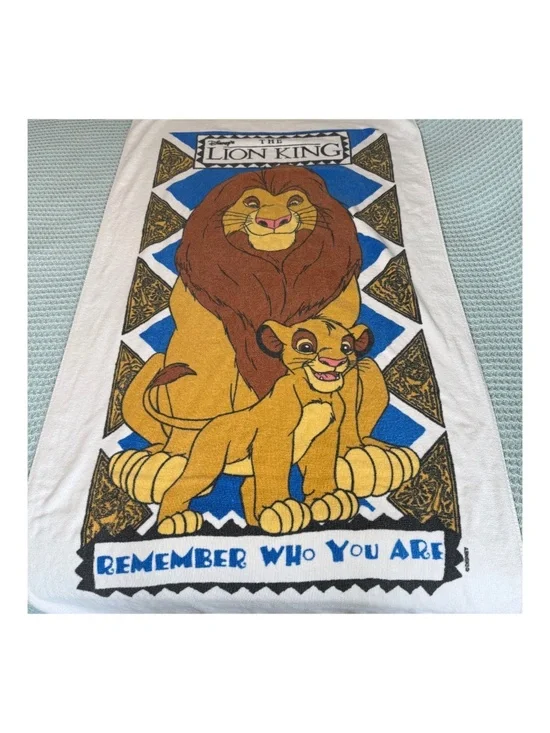 Vintage Franco Lion King Bath Beach Towel Disney Simba Mufasa Remember 90s 58x30