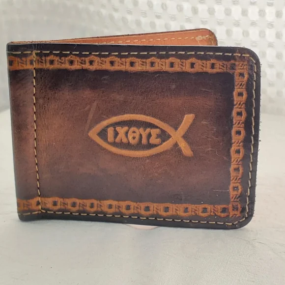 Brown Leather Money Clip