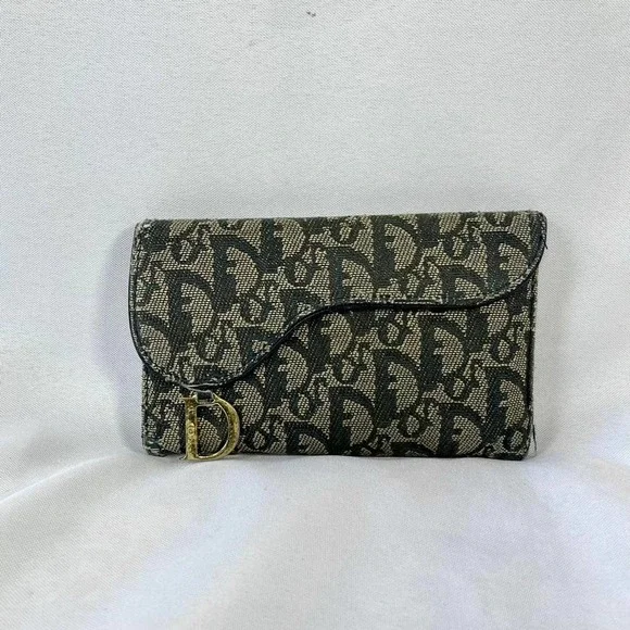 1990s Navy Blue Christian Dior Monogram Saddle with Golden “D” / Monogram Clutch