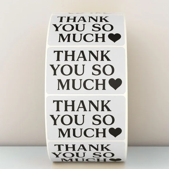 Thank You So Much Stickers – Heart Labels for Small Business Packaging Orders