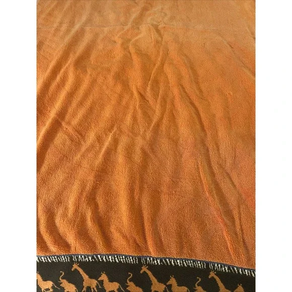 Franco Beach Company Orange Beach Blanket Towel Giraffe Elephant Border Cotton