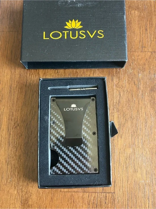 Carbon Fiber Black Money Clip Wallet