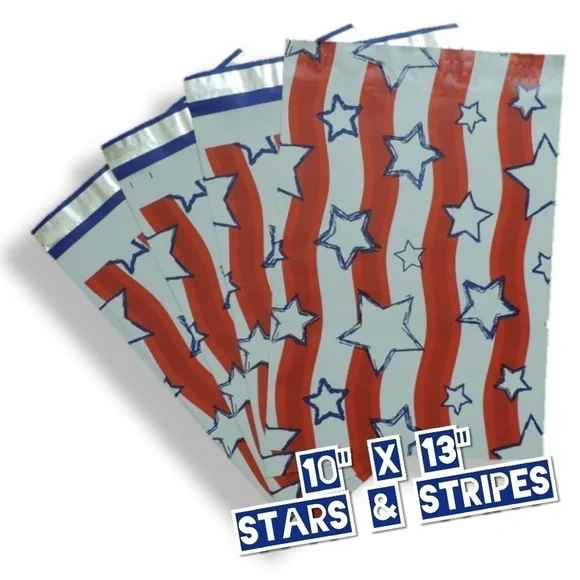 50 Poly Mailers 10x13 Stars & Stripes