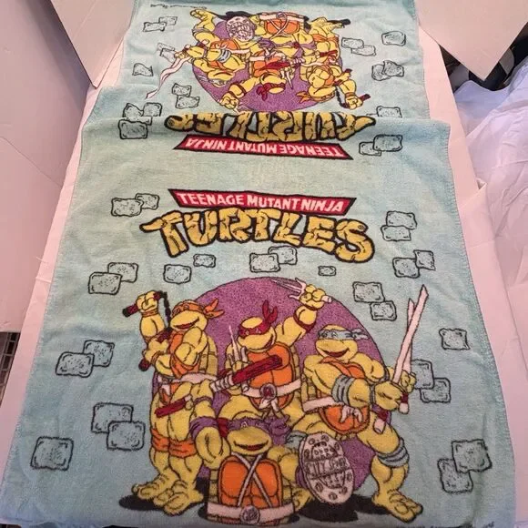 VTG Jay Franco 90s TMNT Towel Teenage Mutant Ninja Turtles 25 X 45 Blue Terry
