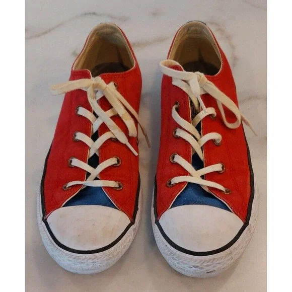 Converse All Star Sneakers - Low Top - Red & White - Size 4 Junior‎ - EUC